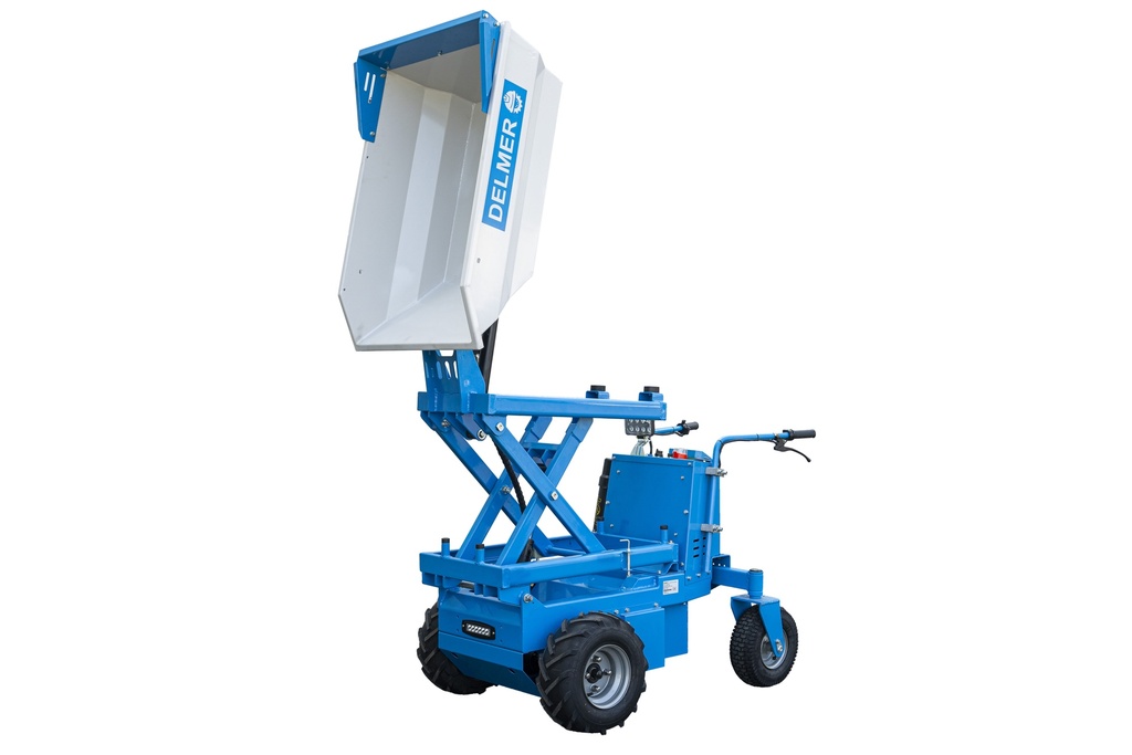 [EMD500HLS] Mini-tombereau électrique à benne basculante hydraulique à grand angle, 8 heures de fonctionnement (73 cm de large)