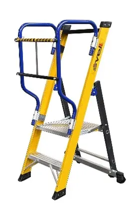 [SMOBYF402] SVELT Moby Fibra Glasvezel Trap incl. opklapbare aluminium leuningen & dubbele sluitstang (2 treden 0,50 m 13,7 kg)
