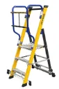 Escalier en fibre de verre SVELT Moby, avec mains courantes rabattables en aluminium et double barre de verrouillage