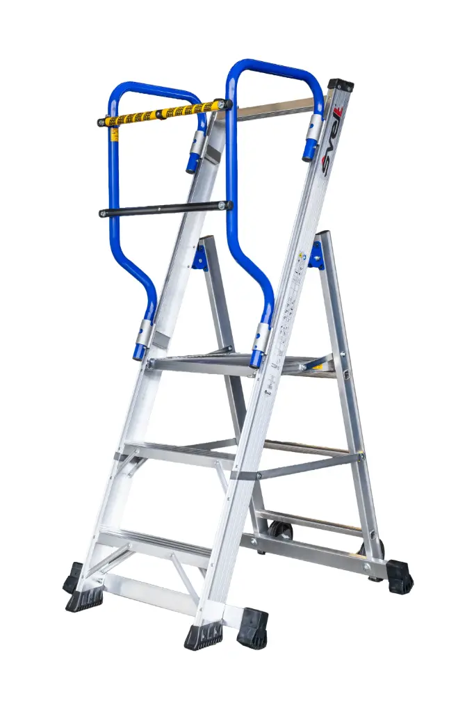 SVELT Moby Fibra Fiberglass Ladder incl. foldable aluminium handrails & double closing bar