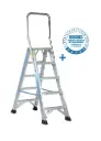 SVELT P1 VIP : escalier double professionnel avec barre de sécurité rabattable intégrée et autocollant d'inspection, de 3 à 13 marches