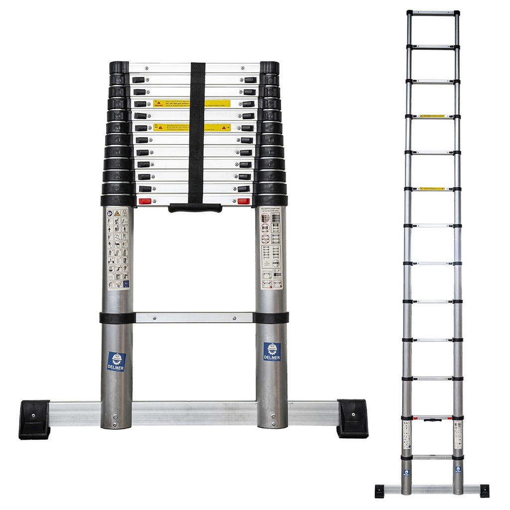 [TLP-380-000] Échelle télescopique professionnelle extensible 380 cm soft-close