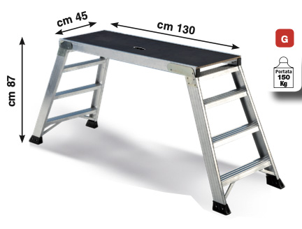 SVELT Up Down Aluminium-Trittplattform 30 bis 93 cm