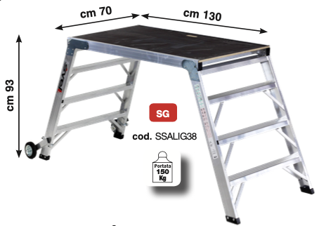 SVELT Up Down Aluminium Opstap Werkplatform 30 t/m 93 cm