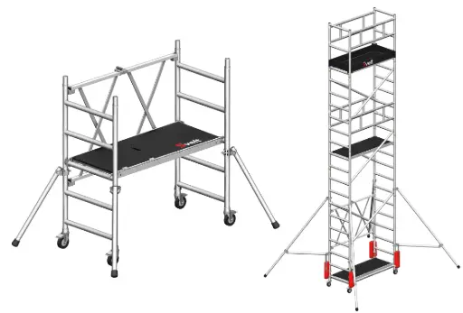 SVELT Roller Plus S Mobile Scaffold Tower 1.60 × 0.75 m | Platform Length 1.40 m | Working Height 7.76 m