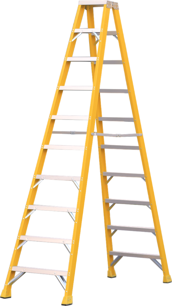 Fiberglass Plastic ladder 2x10 steps double ascendable