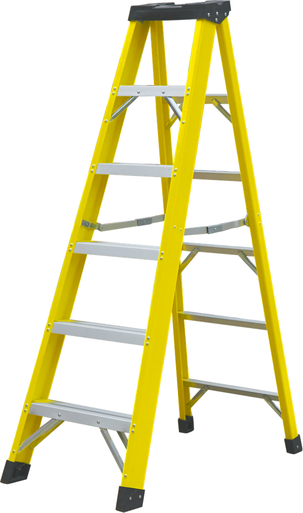 Fiberglass Plastic ladder 2x6 steps double ascendable